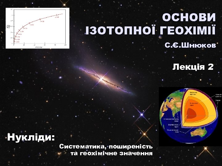 ОСНОВИ ІЗОТОПНОЇ ГЕОХІМІЇ С. Є. Шнюков Лекція 2 Нукліди: Систематика, поширеність та геохімічне значення