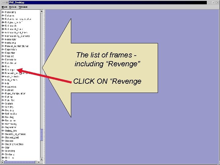 The list of frames including “Revenge” CLICK ON “Revenge 