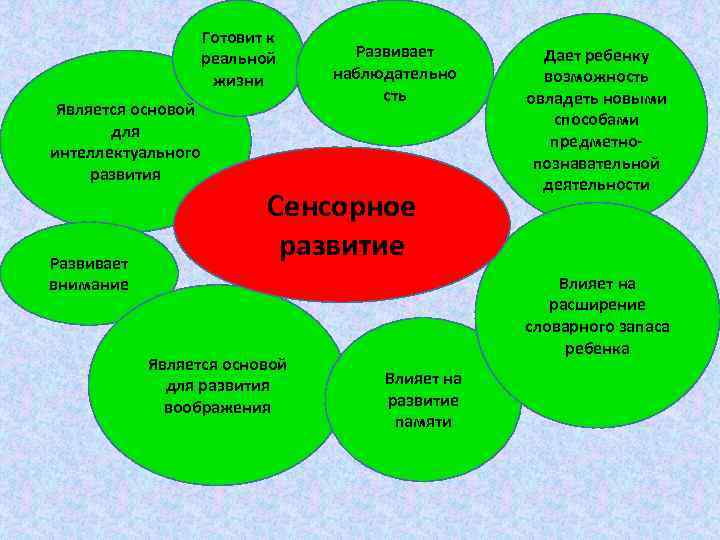 Готовит к реальной жизни Является основой для интеллектуального развития Развивает внимание Развивает наблюдательно сть