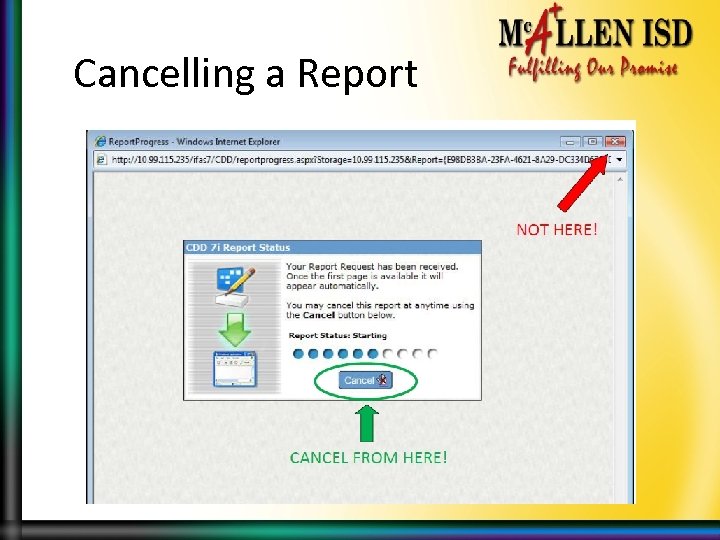 Cancelling a Report 