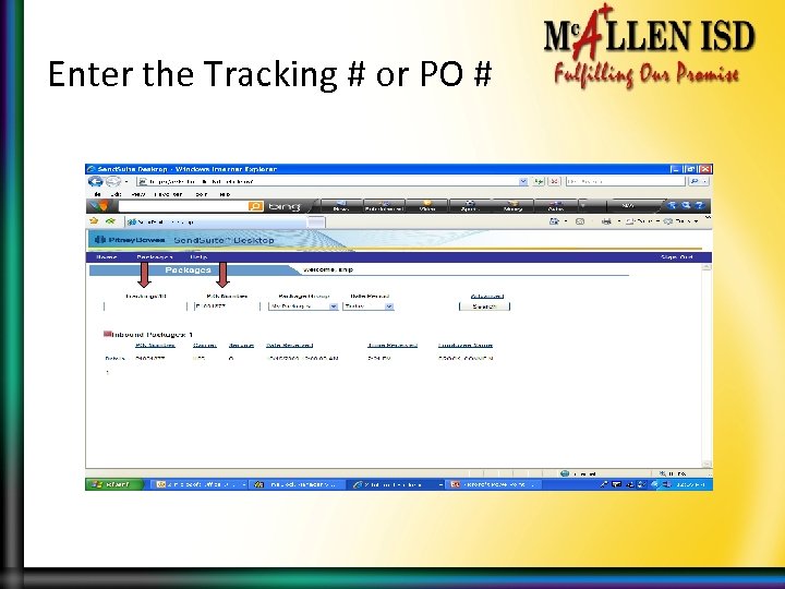 Enter the Tracking # or PO # 