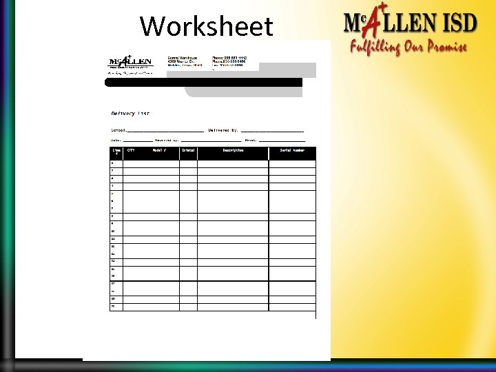 Worksheet 