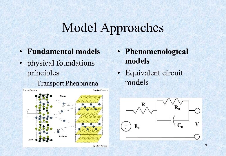 Model Approaches • Fundamental models • physical foundations principles – Transport Phenomena • Phenomenological