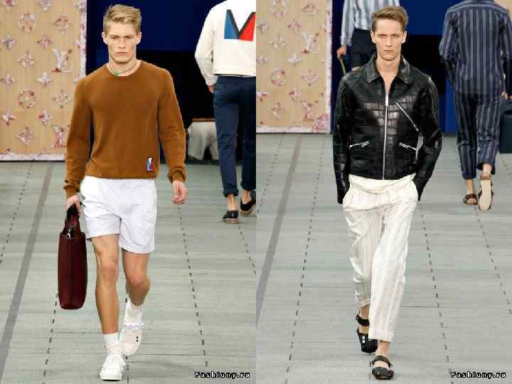 МУЖСКАЯ КОЛЛЕКЦИЯ LOUIS VUITTON ВЕСНА-ЛЕТО 2012 Классические костюмы, укороченные брюки, коричневые туфли, а в