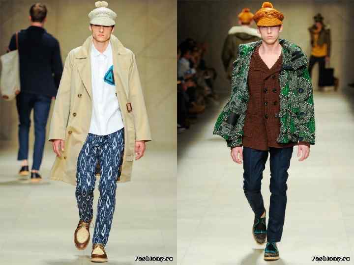 BURBERRY PRORSUM ВЕСНА 2012 Мужчина Burberry в поиске своей индивидуальности миксует принты и цвета,