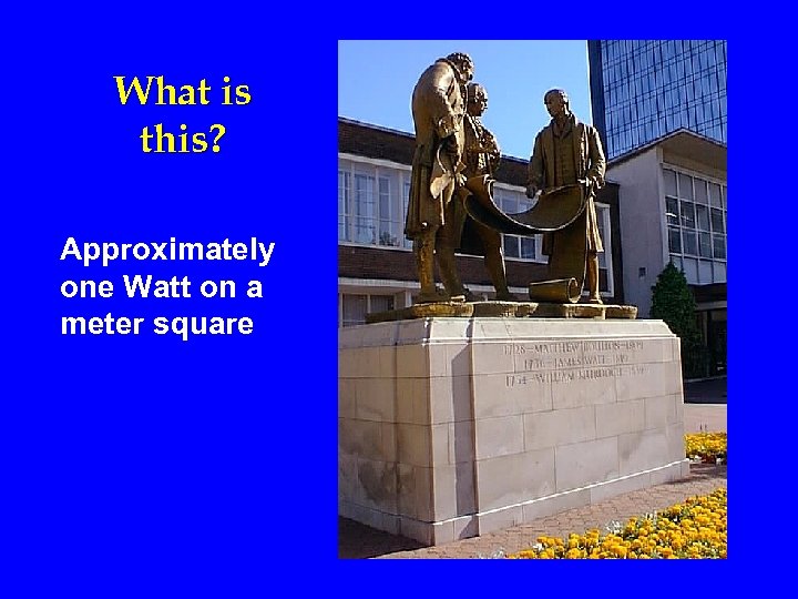 What is this? Approximately one Watt on a meter square 