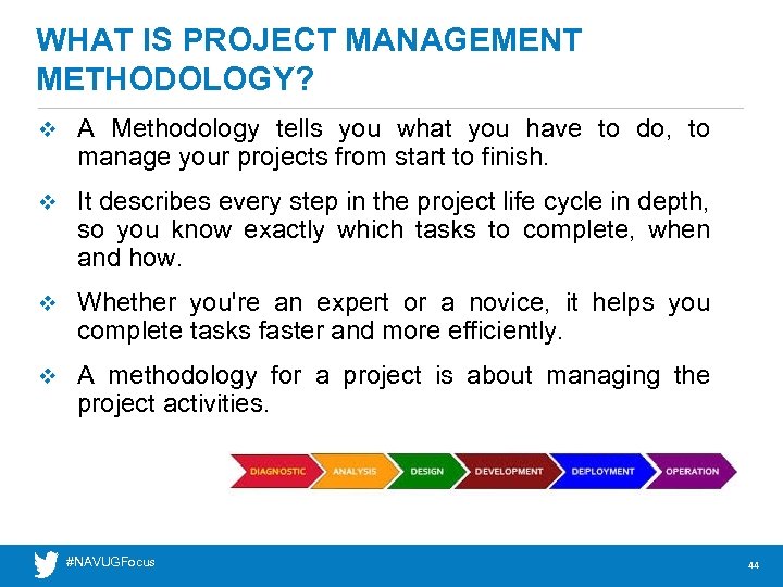 WHAT IS PROJECT MANAGEMENT METHODOLOGY? v A Methodology tells you what you have to