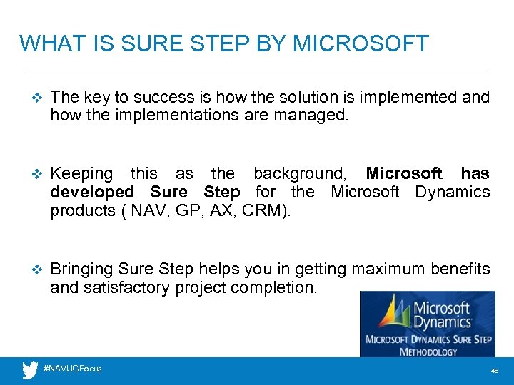 WHAT IS SURE STEP BY MICROSOFT v The key to success is how the