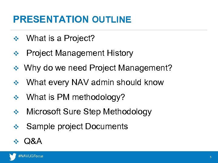 PRESENTATION OUTLINE v What is a Project? v Project Management History v Why do