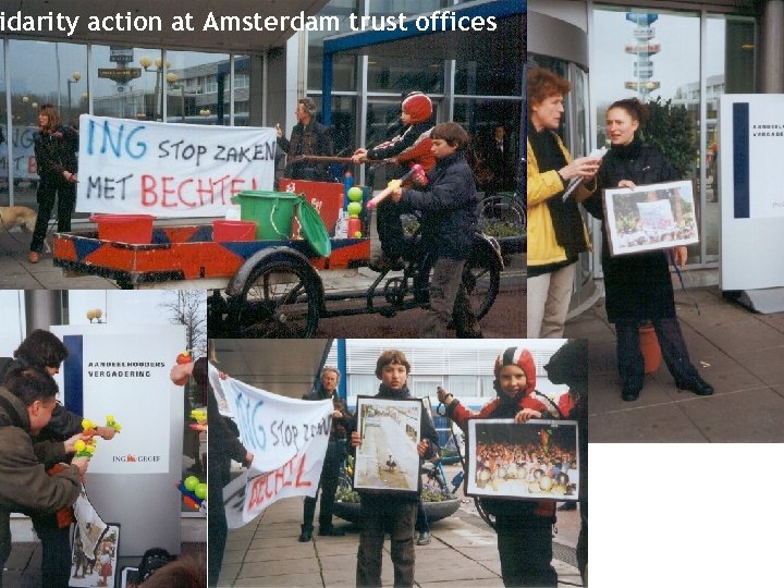 idarity action at Amsterdam trust offices 