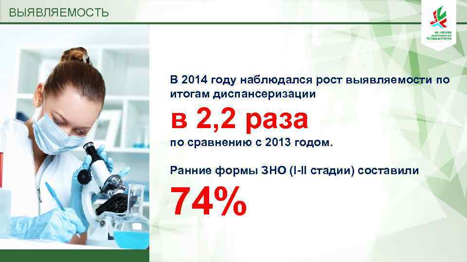 ВЫЯВЛЯЕМОСТЬ В 2014 году наблюдался рост выявляемости по итогам диспансеризации в 2, 2 раза