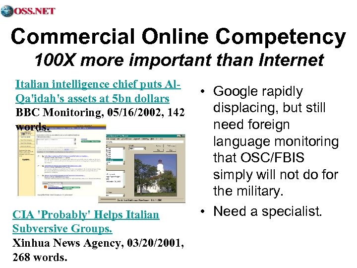 Commercial Online Competency 100 X more important than Internet Italian intelligence chief puts Al.
