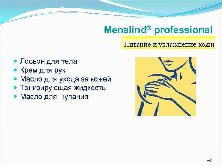 Menalind® рrofessional Питание и увлажнение кожи Лосьон для тела Крем для рук Масло для