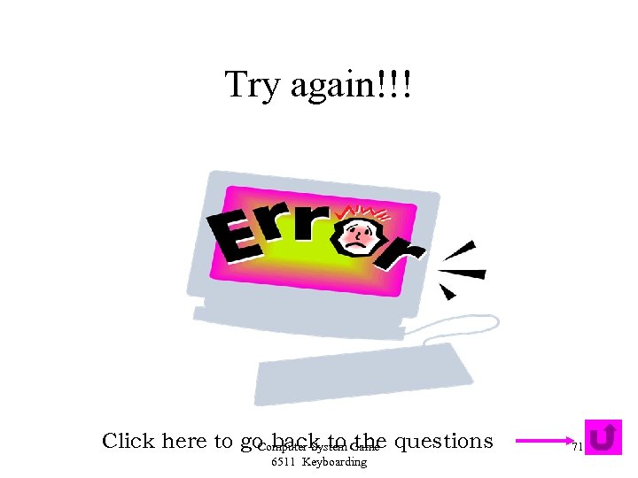 Try again!!! Click here to go back to Game questions Computer System the 6511