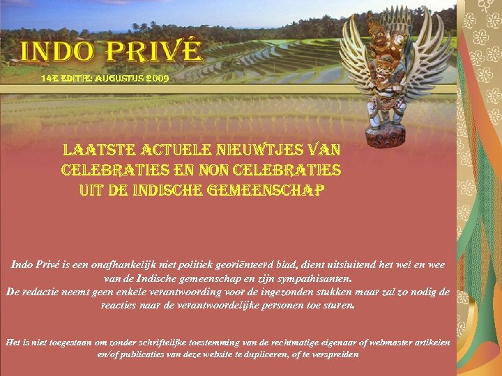 14 e editie: augustus 2009 laatste actuele nieuwtjes van celebraties en non celebraties uit