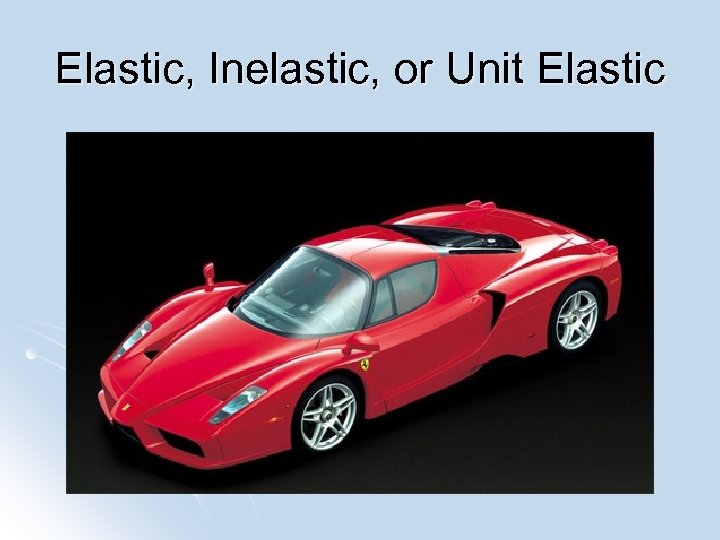 Elastic, Inelastic, or Unit Elastic 