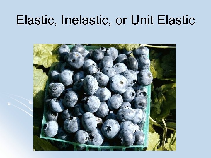 Elastic, Inelastic, or Unit Elastic 