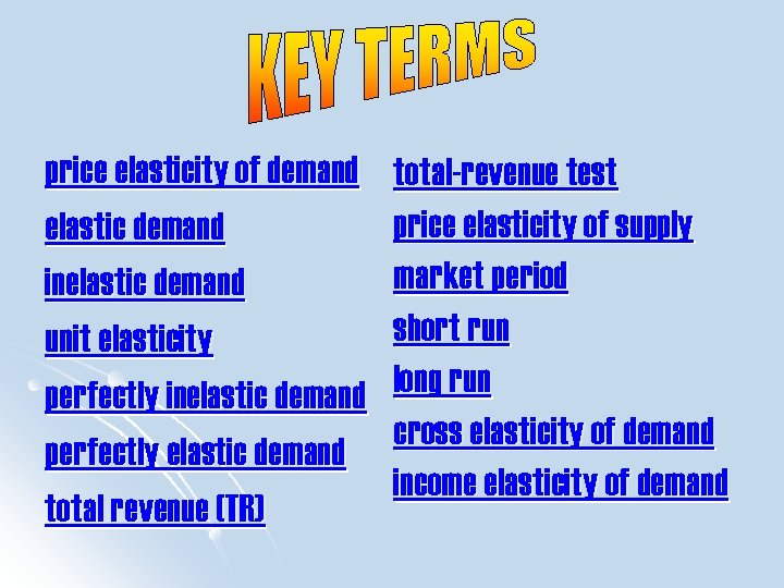 price elasticity of demand elastic demand inelastic demand unit elasticity perfectly inelastic demand perfectly