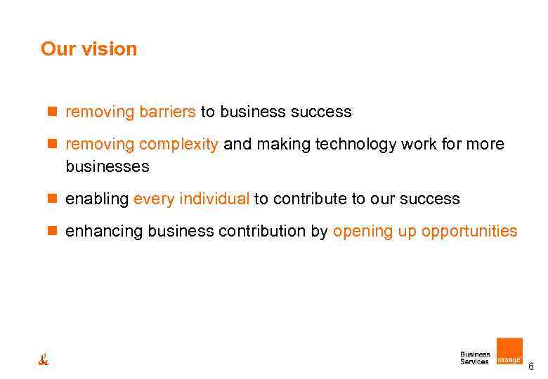 Our vision n removing barriers to business success n removing complexity and making technology