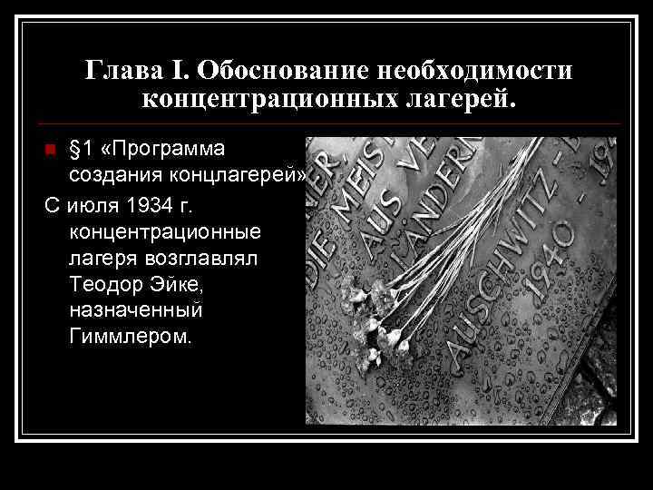 Глава I. Обоснование необходимости концентрационных лагерей. § 1 «Программа создания концлагерей» . С июля