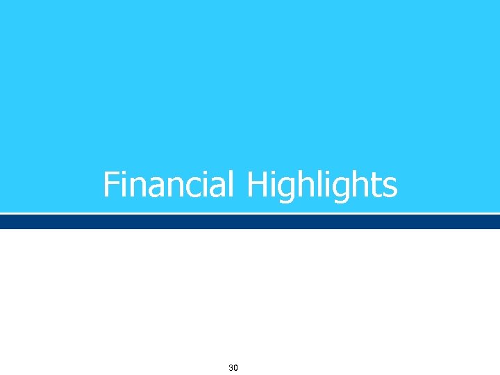 Financial Highlights 30 