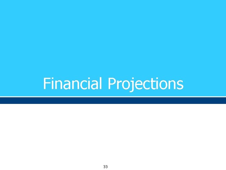 Financial Projections 33 