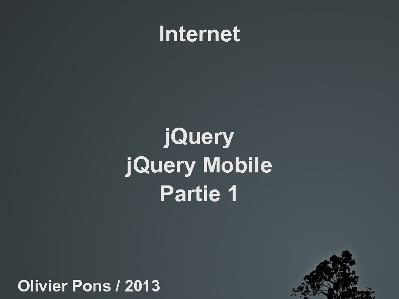 Internet j. Query Mobile Partie 1 Olivier Pons / 2013 