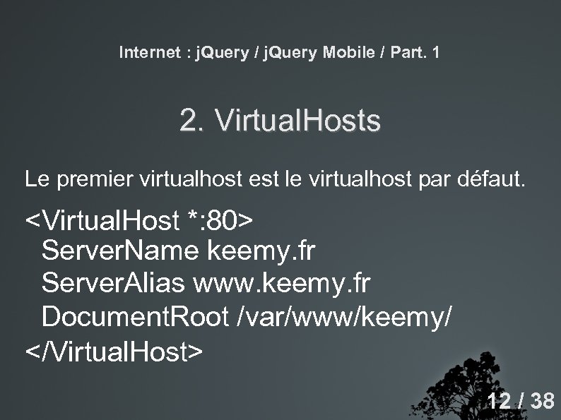 Internet : j. Query / j. Query Mobile / Part. 1 2. Virtual. Hosts
