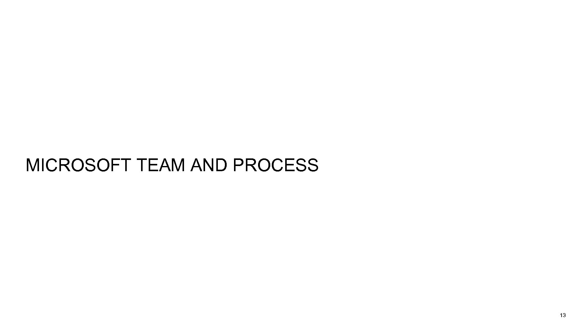 MICROSOFT TEAM AND PROCESS 13 