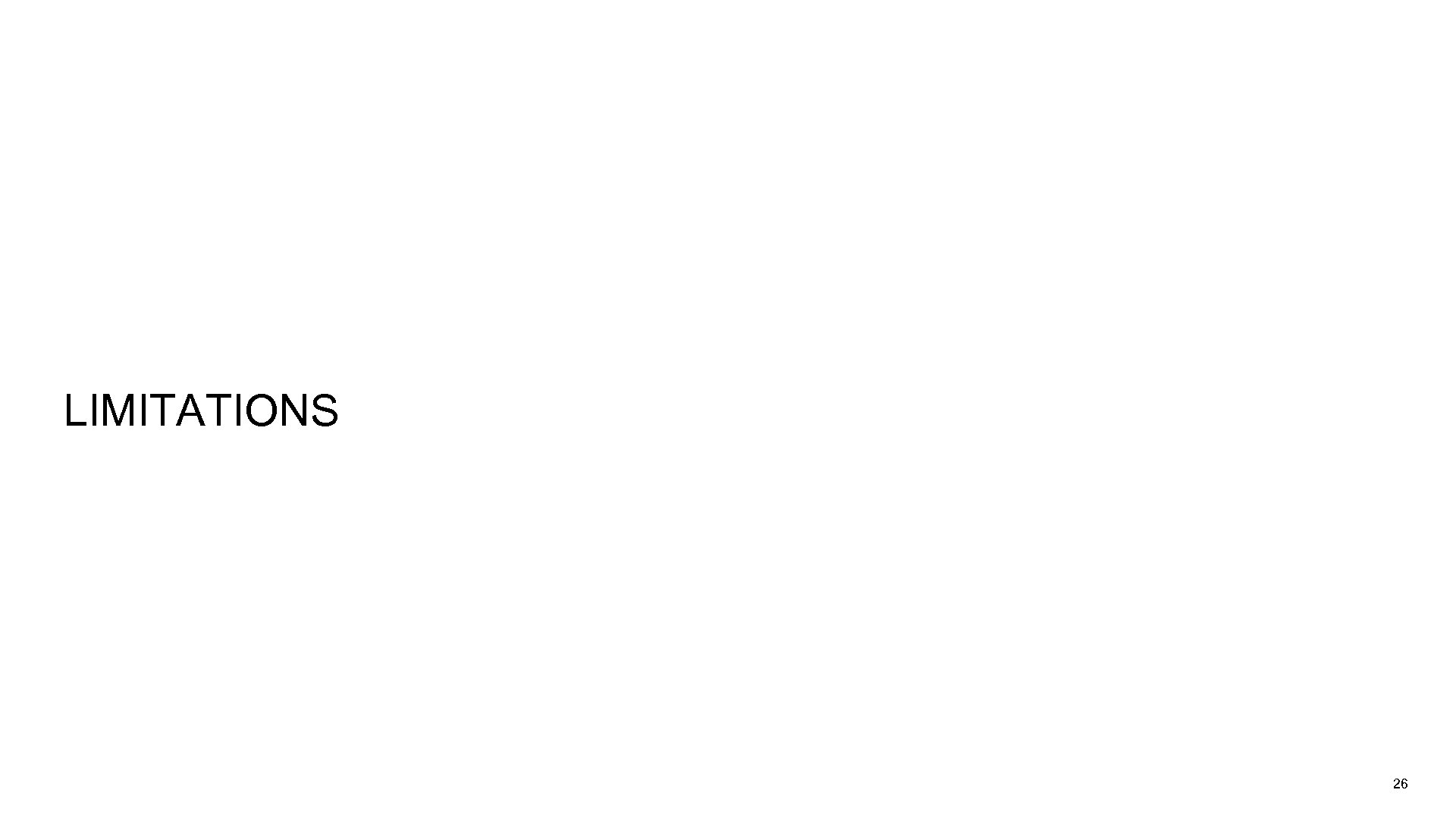 LIMITATIONS 26 