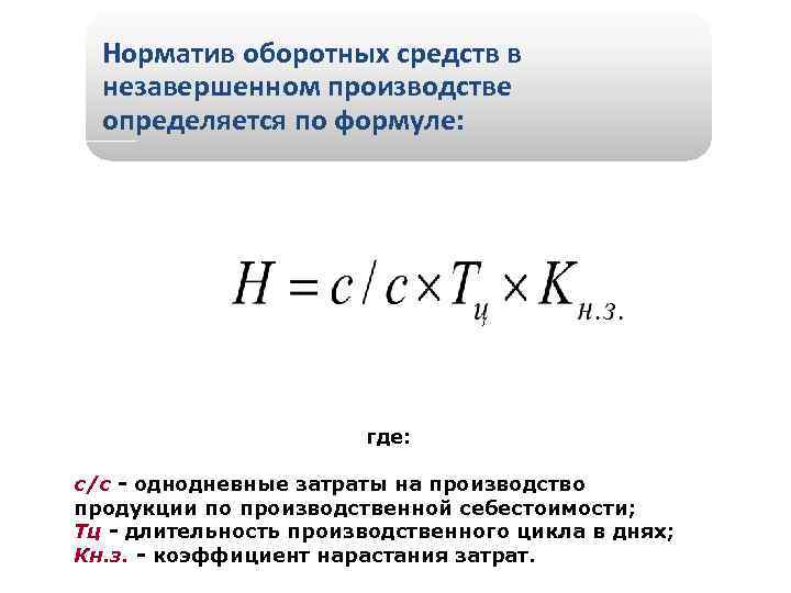 Среднегодовой норматив оборотных средств