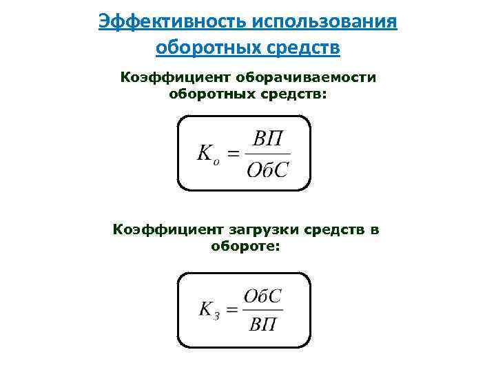 Эффективность использования оборотных средств