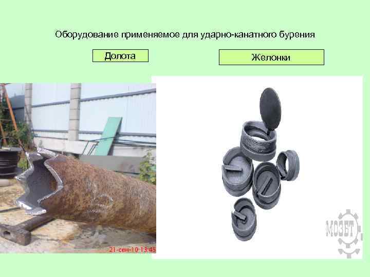 Оборудование применяемое для ударно-канатного бурения Долота плоское крестообразное Желонки с клапаном 