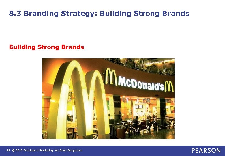 8. 3 Branding Strategy: Building Strong Brands 88 © 2012 Principles of Marketing: An