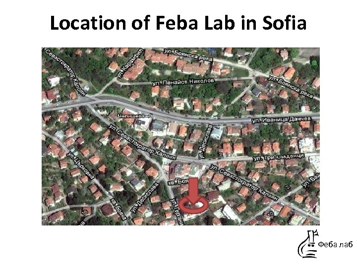 Location of Feba Lab in Sofia Феба лаб 