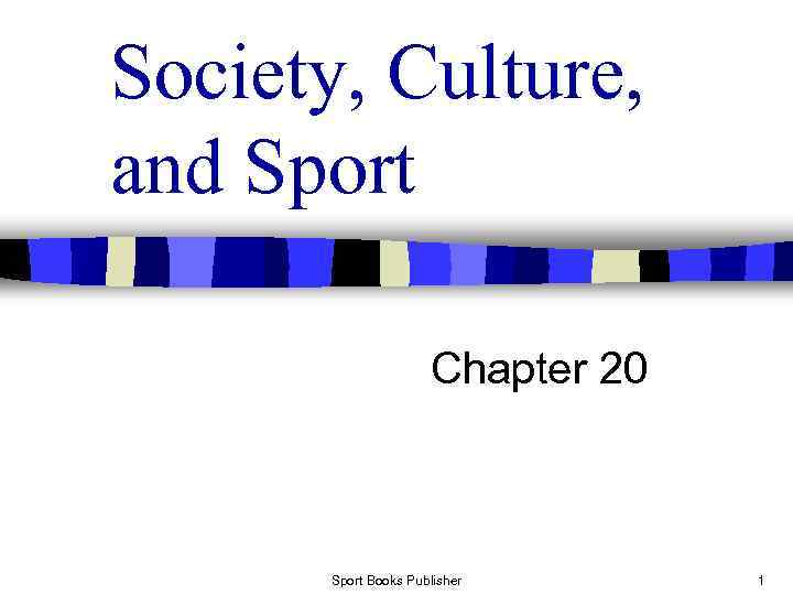 Society, Culture, and Sport Chapter 20 Sport Books Publisher 1 