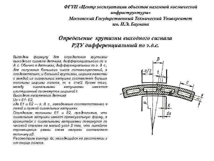 ФГУП «Центр эксплуатации объектов наземной космической инфраструктуры» Московский Государственный Технический Университет им. Н. Э.