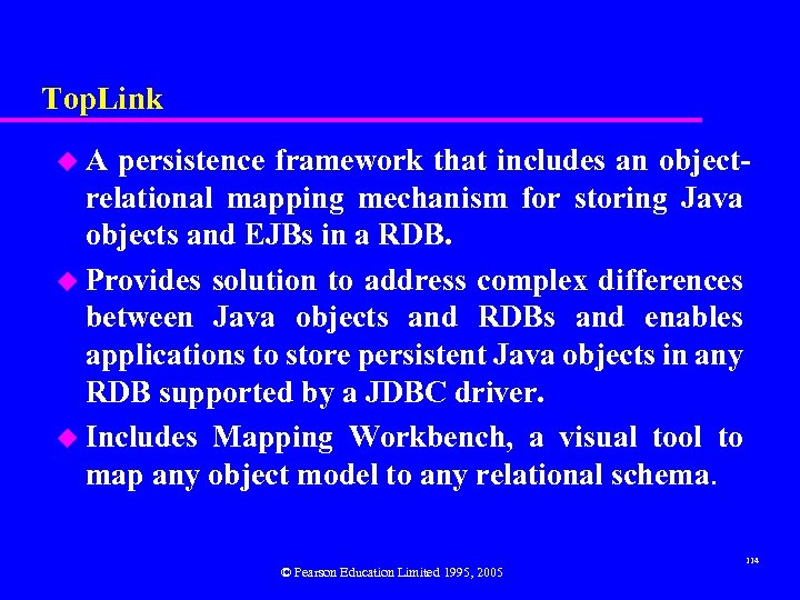 Top. Link u A persistence framework that includes an object- relational mapping mechanism for