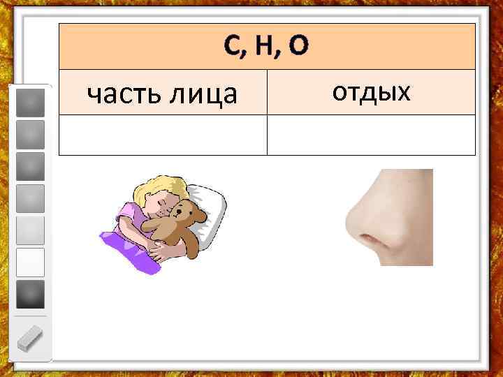 С, Н, О часть лица отдых 