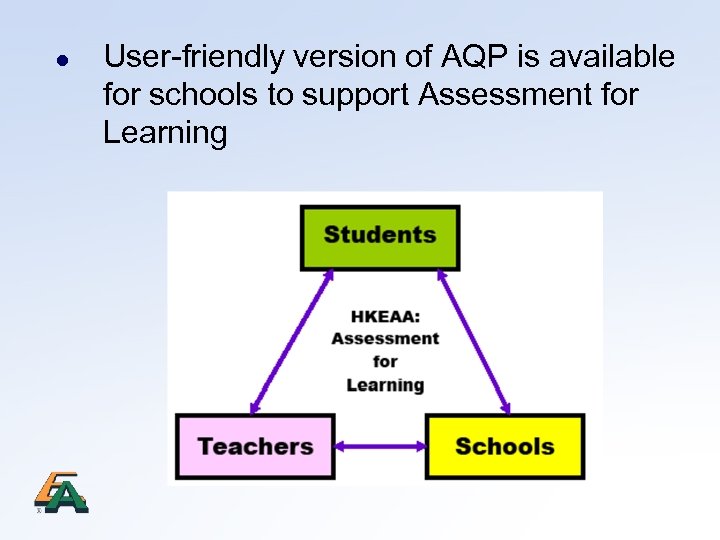 l User-friendly version of AQP is available for schools to support Assessment for Learning