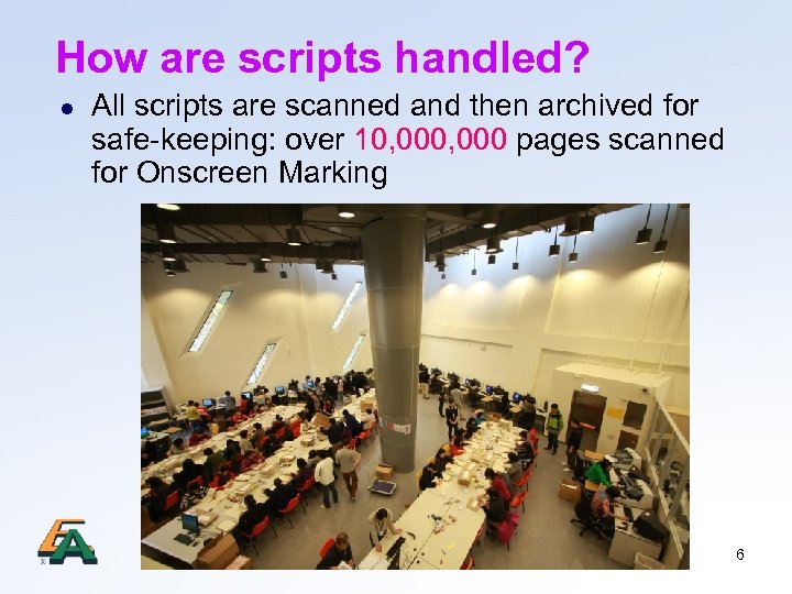 How are scripts handled? l All scripts are scanned and then archived for safe-keeping: