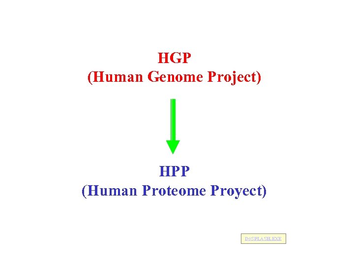 HGP (Human Genome Project) HPP (Human Proteome Proyect) D: SPLASH. EXE 