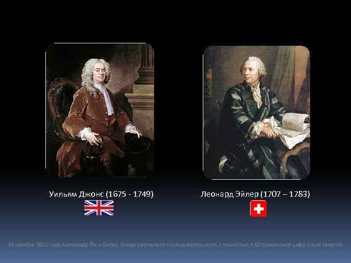 Уильям Джонс (1675 - 1749) Леонард Эйлер (1707 – 1783) 19 октября 2011 года