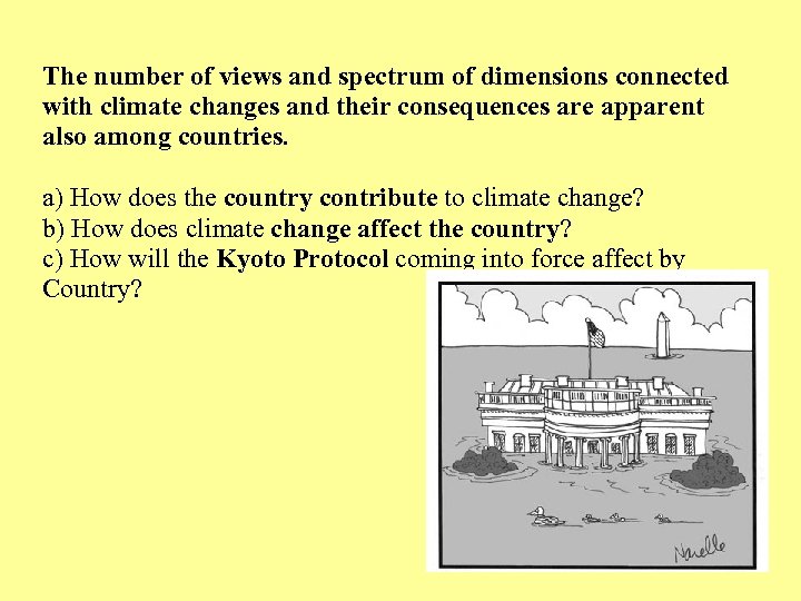 The number of views and spectrum of dimensions connected with climate changes and their