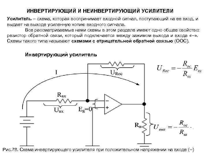 Схема инвертирующего усилителя