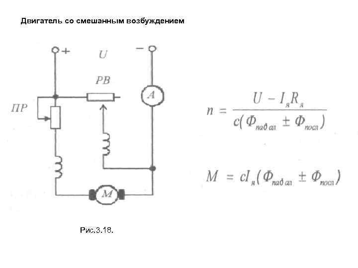 Двигатель со смешанным возбуждением Рис. 3. 18. 
