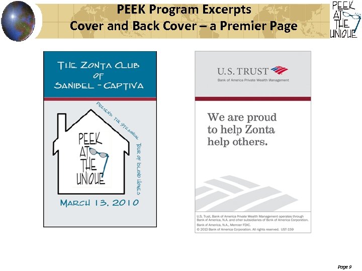 PEEK Program Excerpts Cover and Back Cover – a Premier Page 9 