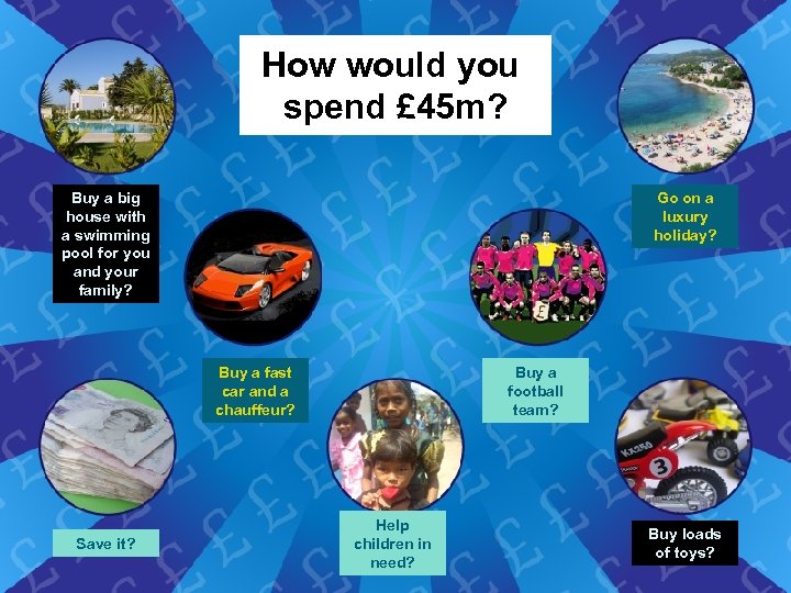 How would you spend £ 45 m? Buy a big house with a swimming