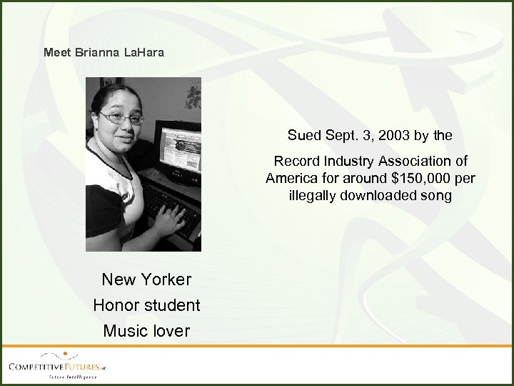 Meet Brianna La. Hara Sued Sept. 3, 2003 by the Record Industry Association of