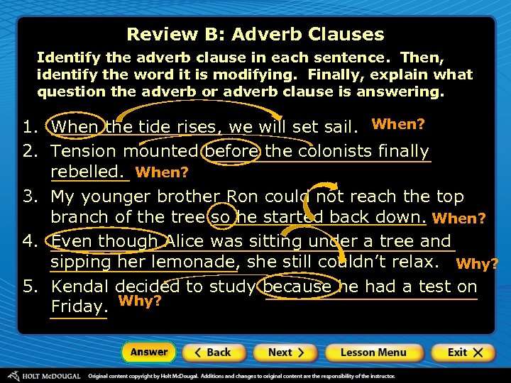 Identifying Adverbs And Adverb Clauses Opener Brain